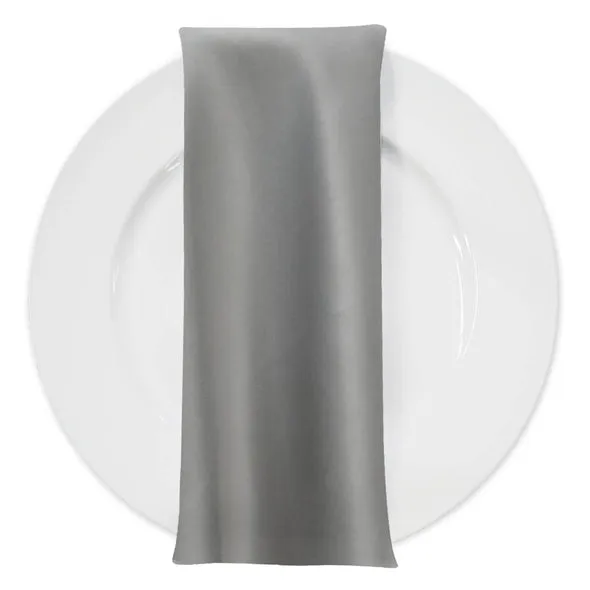 200pcs - Lamour (Dull) Satin Table Napkin 18"x18" Square - Silver 1301