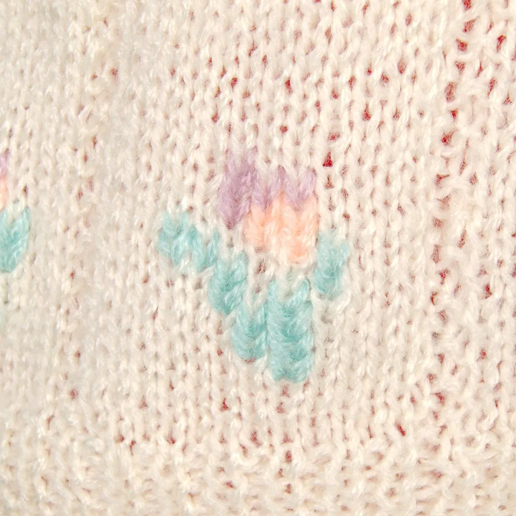 80s does 1940s Floral Sweater