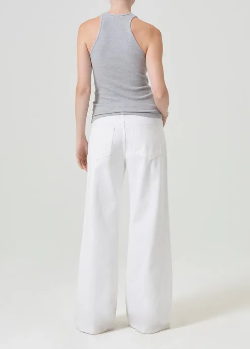 Agolde Clara Low Rise Baggy Flare Pants in Milkshake