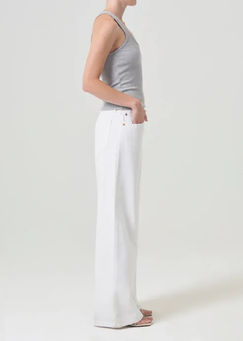 Agolde Clara Low Rise Baggy Flare Pants in Milkshake