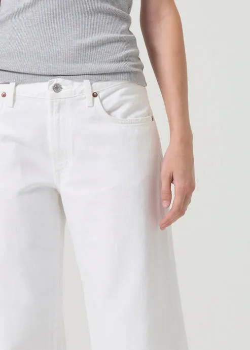 Agolde Clara Low Rise Baggy Flare Pants in Milkshake