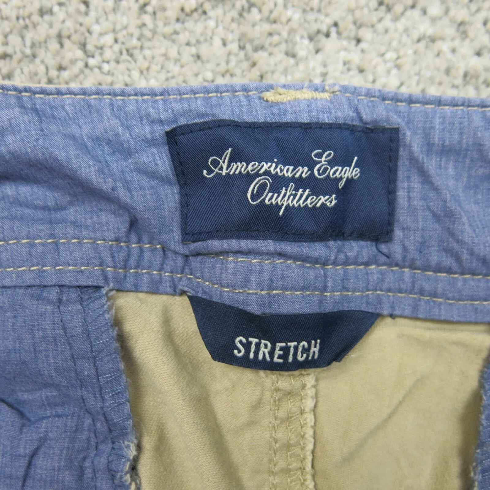 American Eagle Outfitters Mens Chino Pants Stretch Mid Rise Outdoor Beige Sz 10