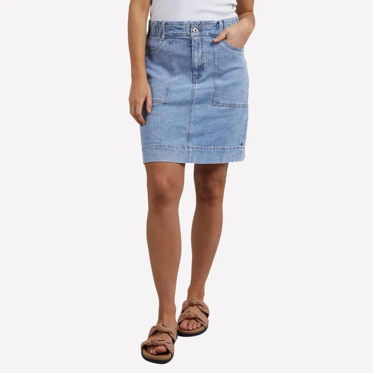 Atlas Denim Skirt (Light Wash)