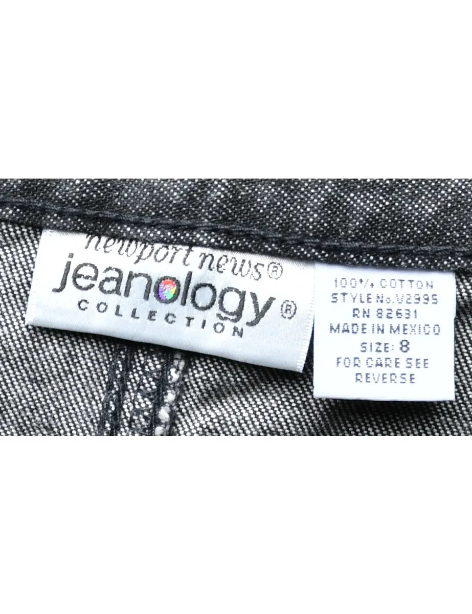Black Denim Skirt - S