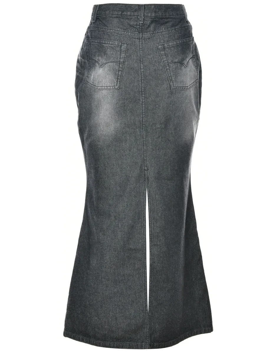 Black Denim Skirt - S