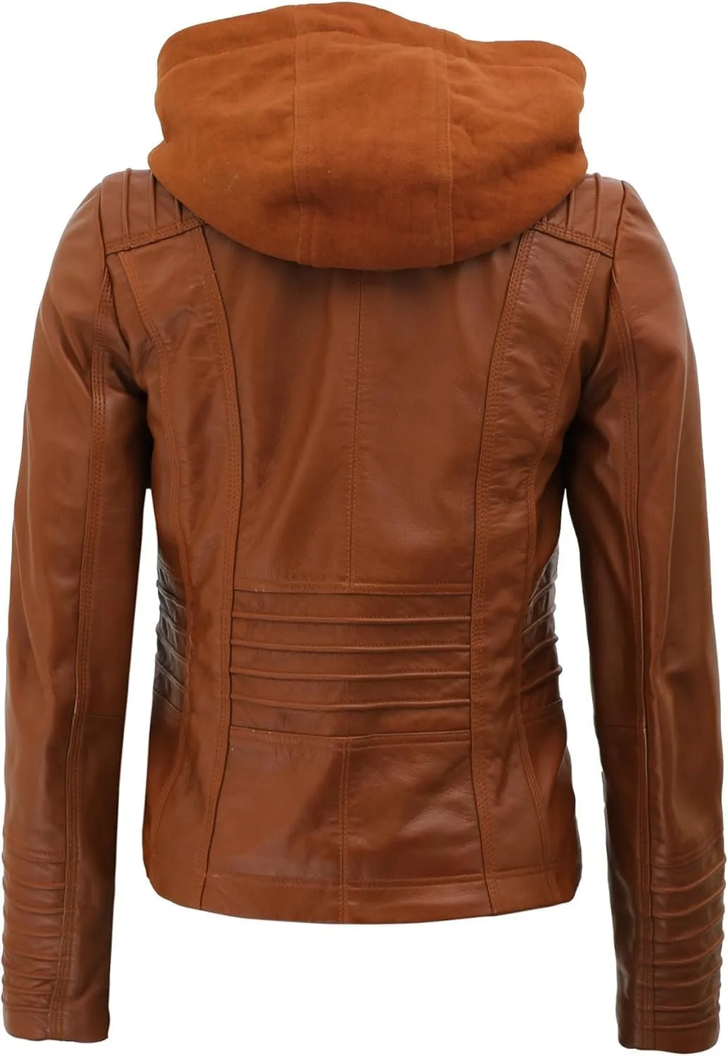 Blingsoul Leather Jacket Women - Real Lambskin Womens Leather Jackets with Removable Hood