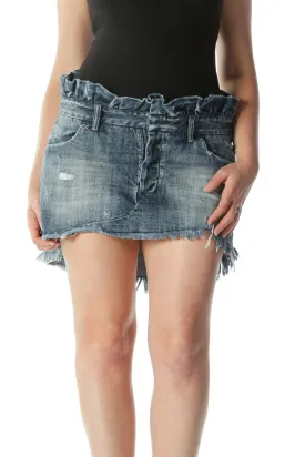 Blue Medium-Wash Denim Skirt