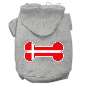 Bone Shaped Denmark Flag Screen Print Pet Hoodies Grey L (14)