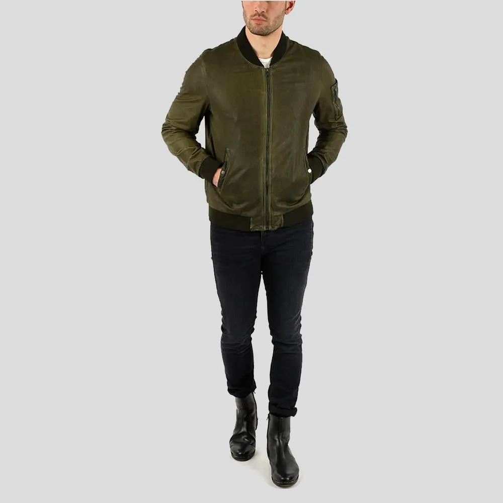 Briggs Green Suede Leather Jacket