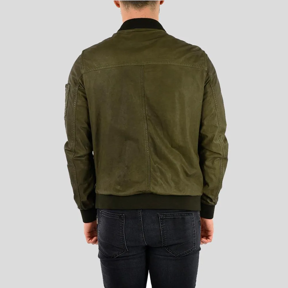 Briggs Green Suede Leather Jacket