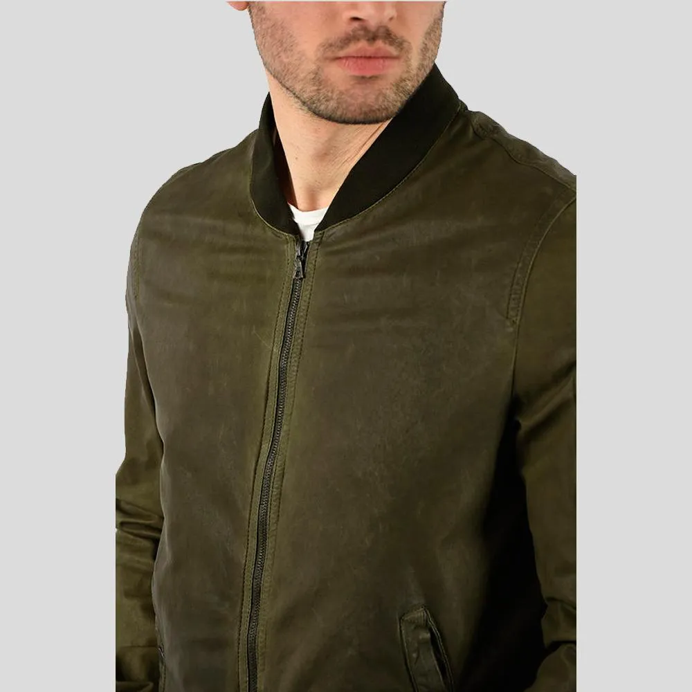 Briggs Green Suede Leather Jacket