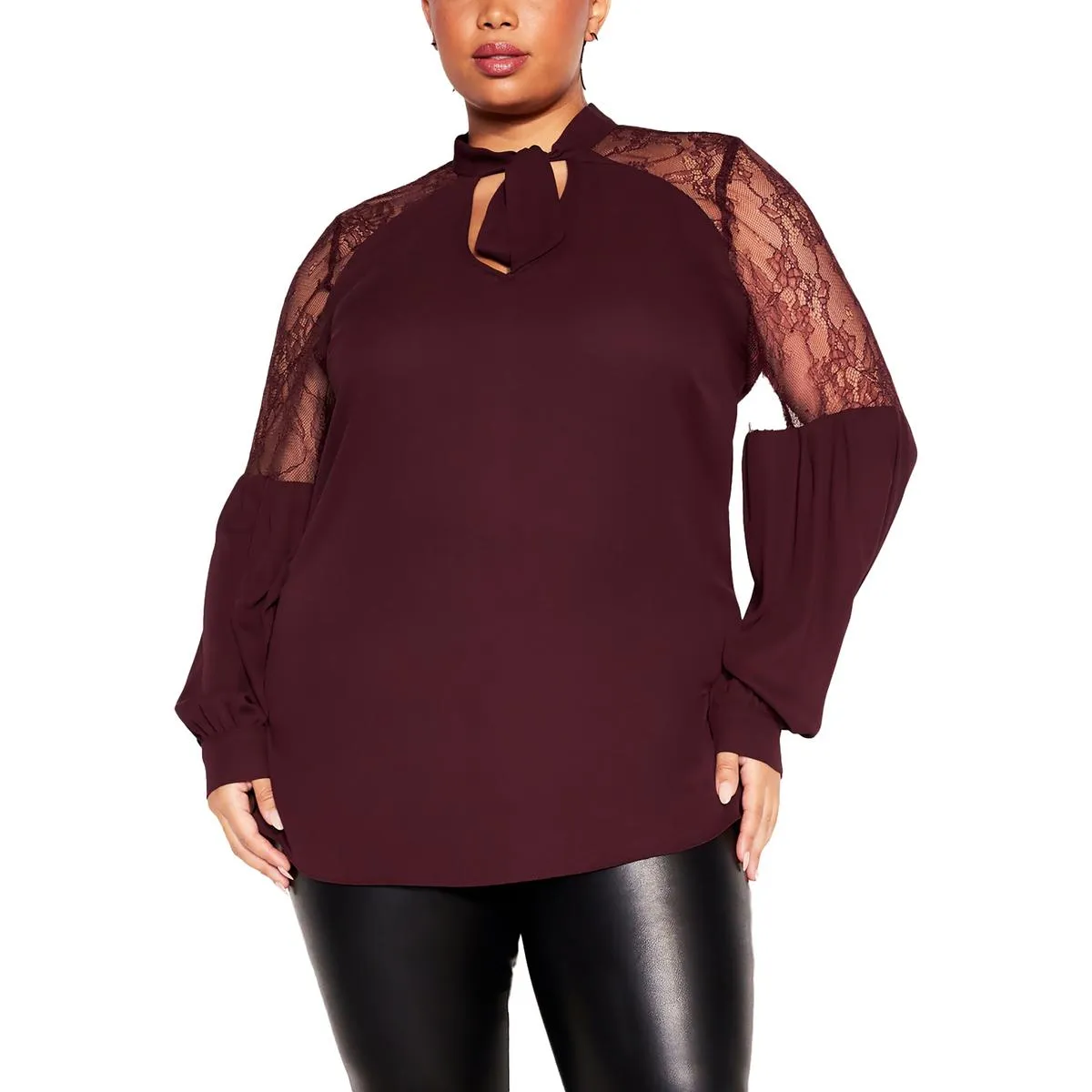 City Chic Womens Lace  Pullover Top
