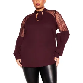 City Chic Womens Lace  Pullover Top
