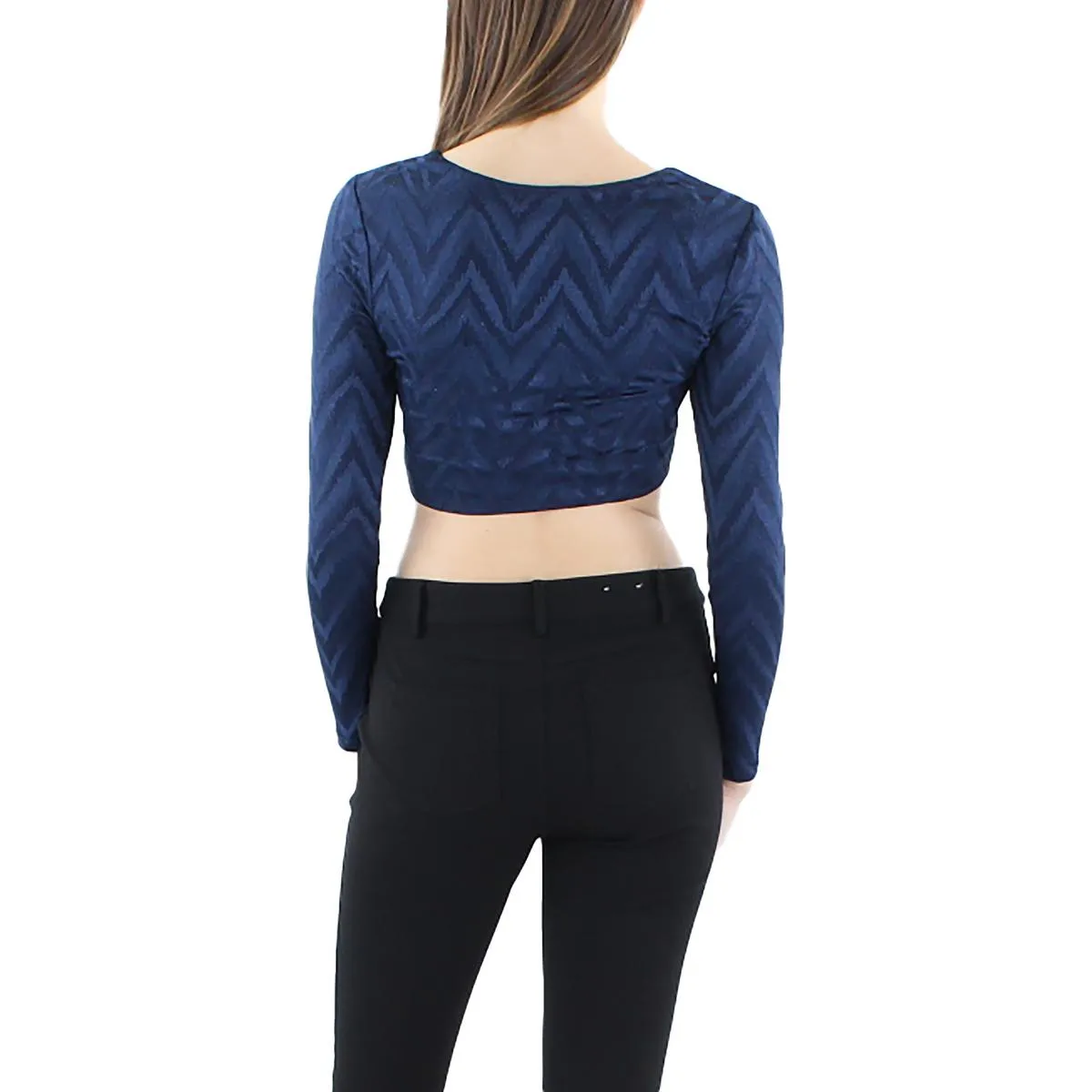 City Studios Womens Juniors Glitter Lace Cropped