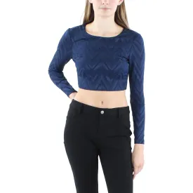 City Studios Womens Juniors Glitter Lace Cropped