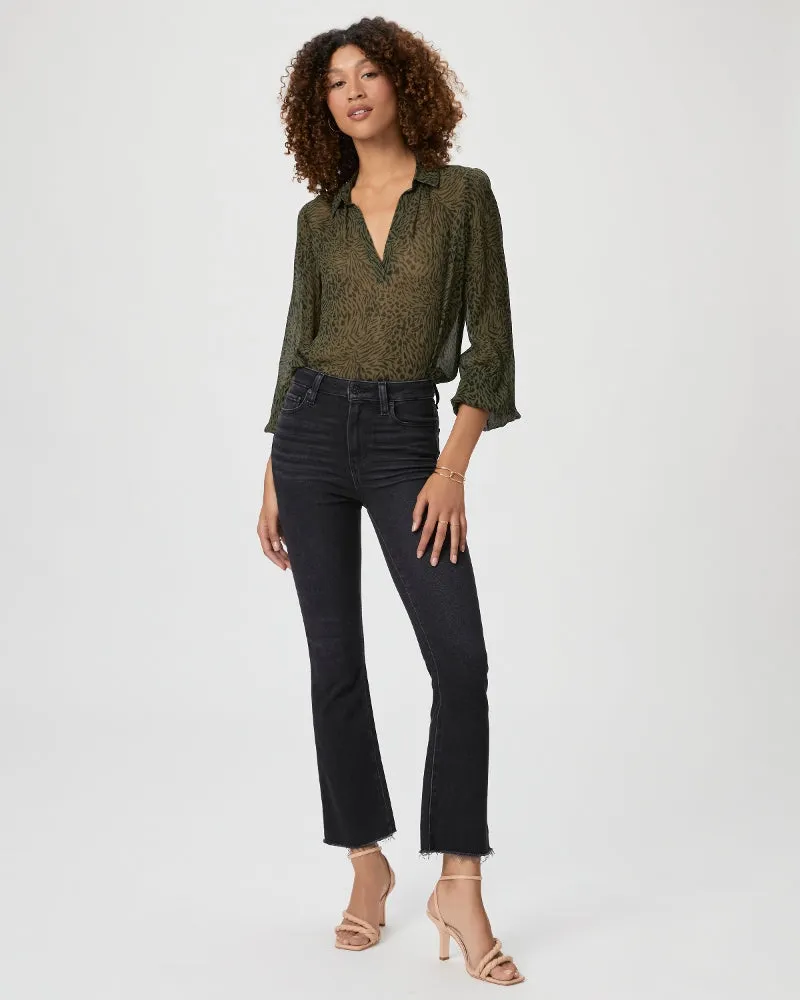 Claudine with Raw Hem Jeans - Black Lotus