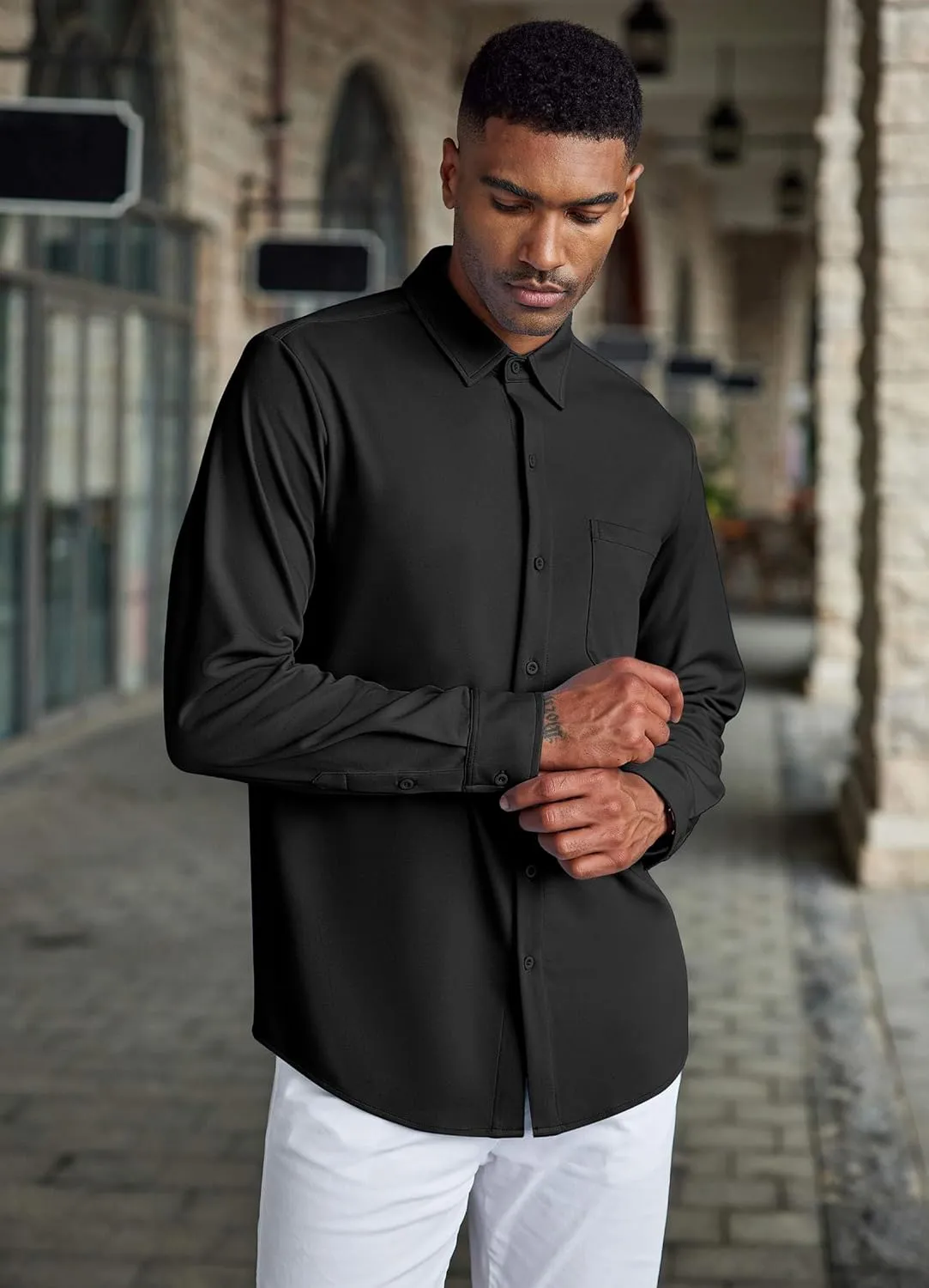 COOFANDY Men's Wrinkle Free Shirts Casual Long Sleeve Button Down Dress Shirts