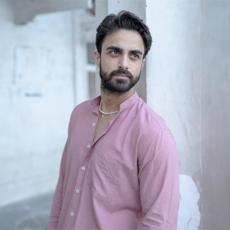 Cotton Shirt for Men | Dust Pink | Full Sleeves