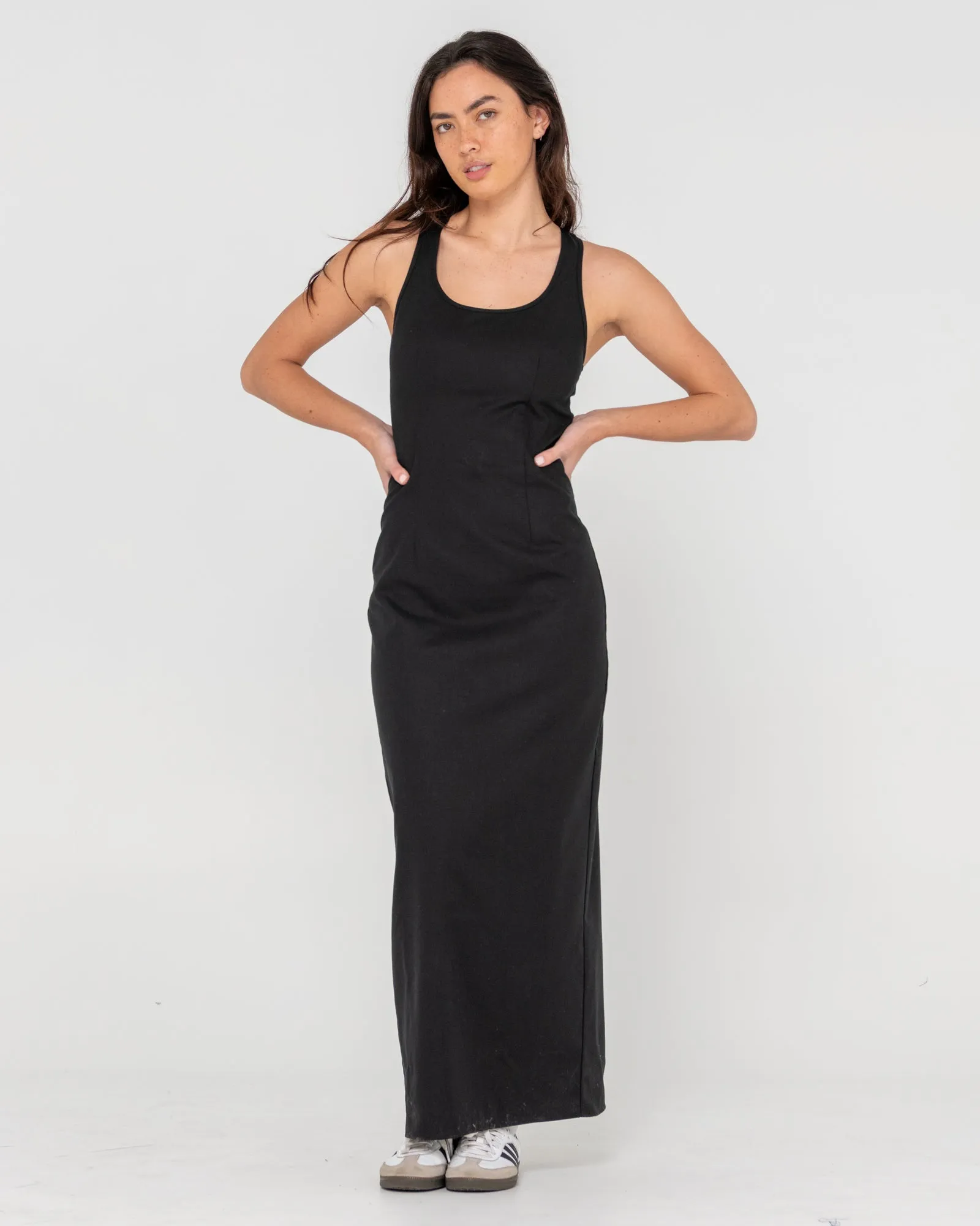 Cross Back Fitted Maxi Dress