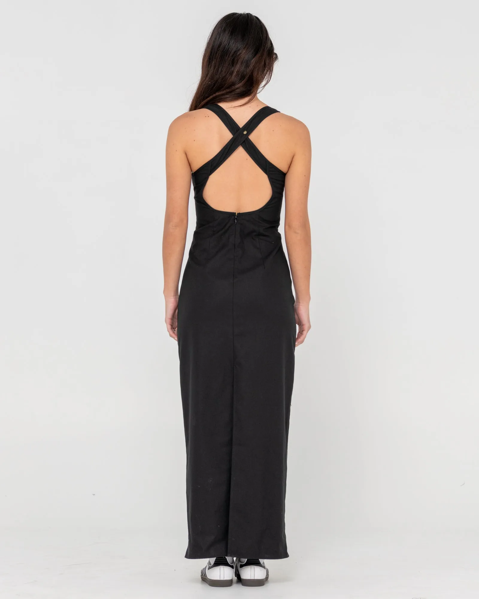 Cross Back Fitted Maxi Dress