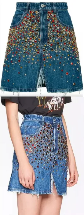 Crystal Denim Skirt