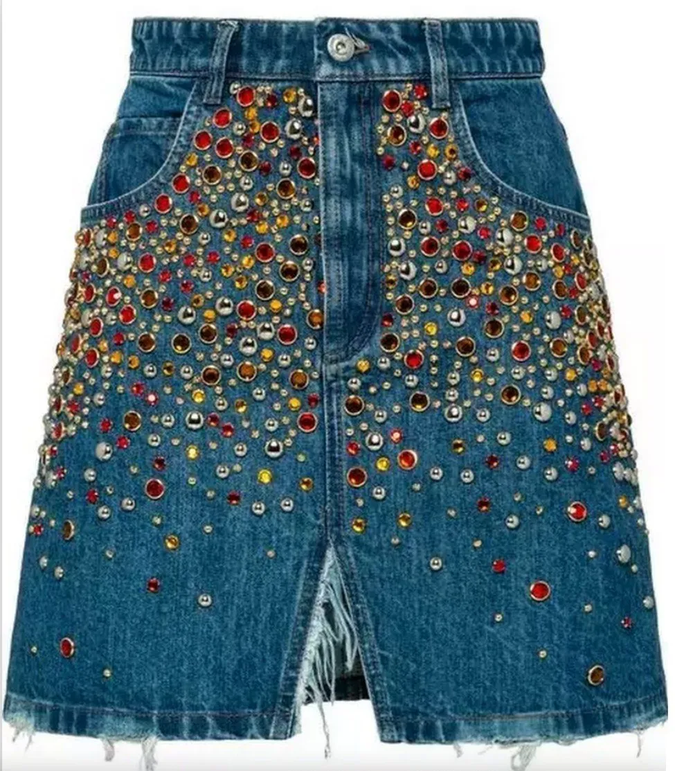 Crystal Denim Skirt