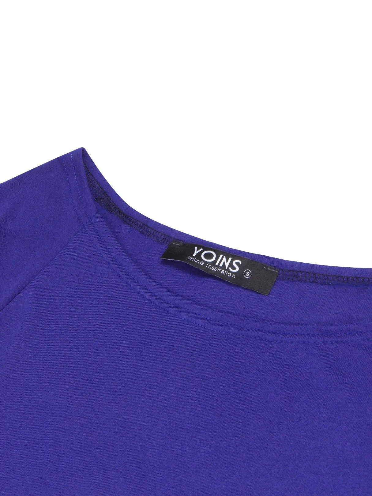Custom Long Sleeve Cozy Round Neck Irregular Blue T-Shirts