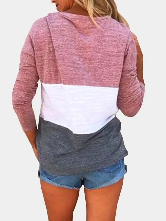 Custom Patch Color Round Neck Long Sleeves T-shirt