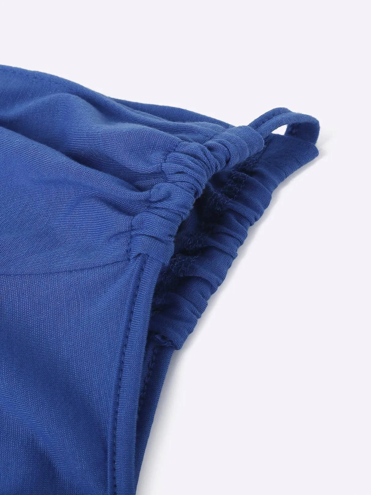 Custom Round Neck Cold Shoulder Pleats Waist Strap Long Sleeve T-Shirts