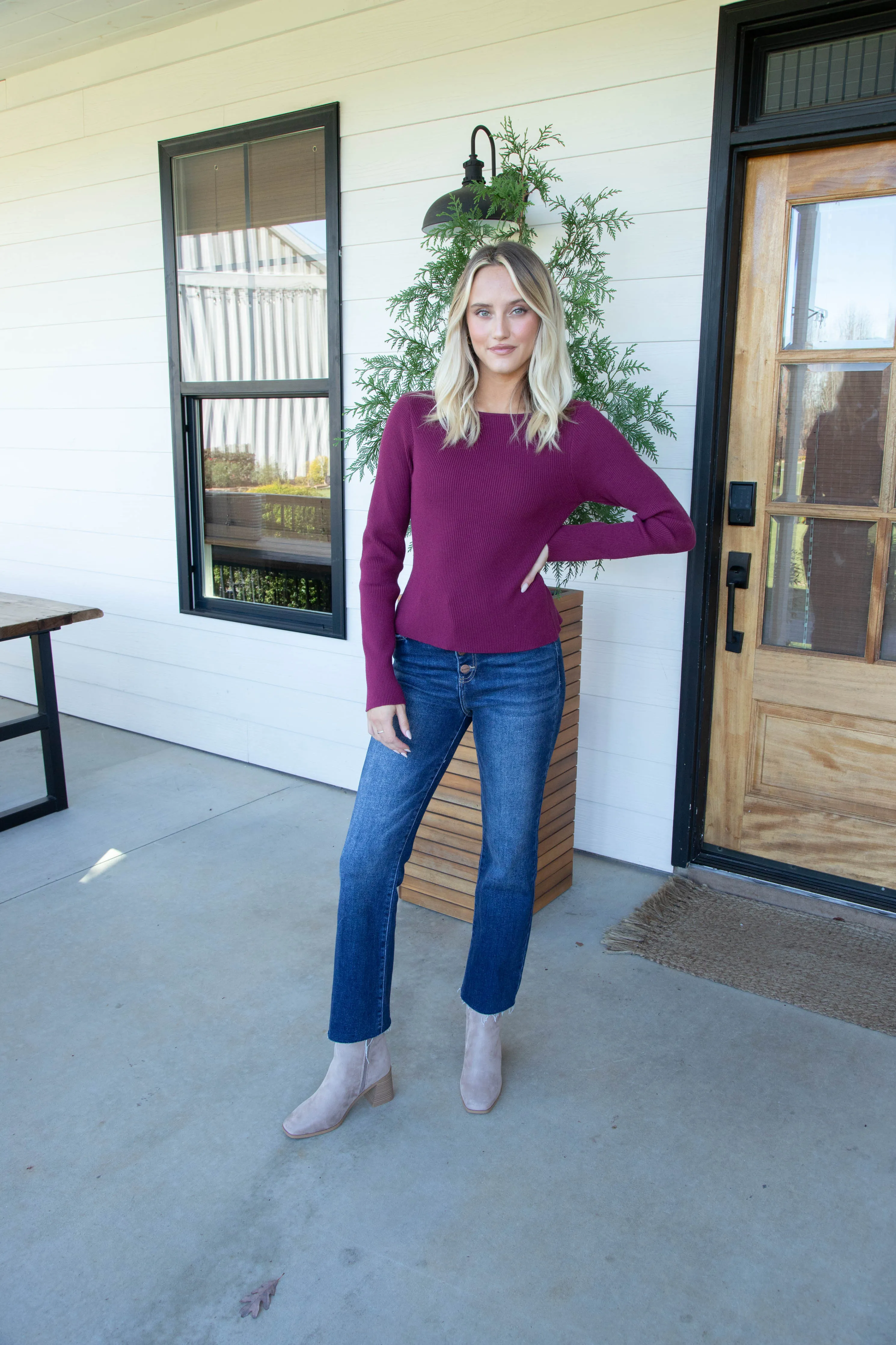 Daria High Rise Ankle Flare Jeans, Dark