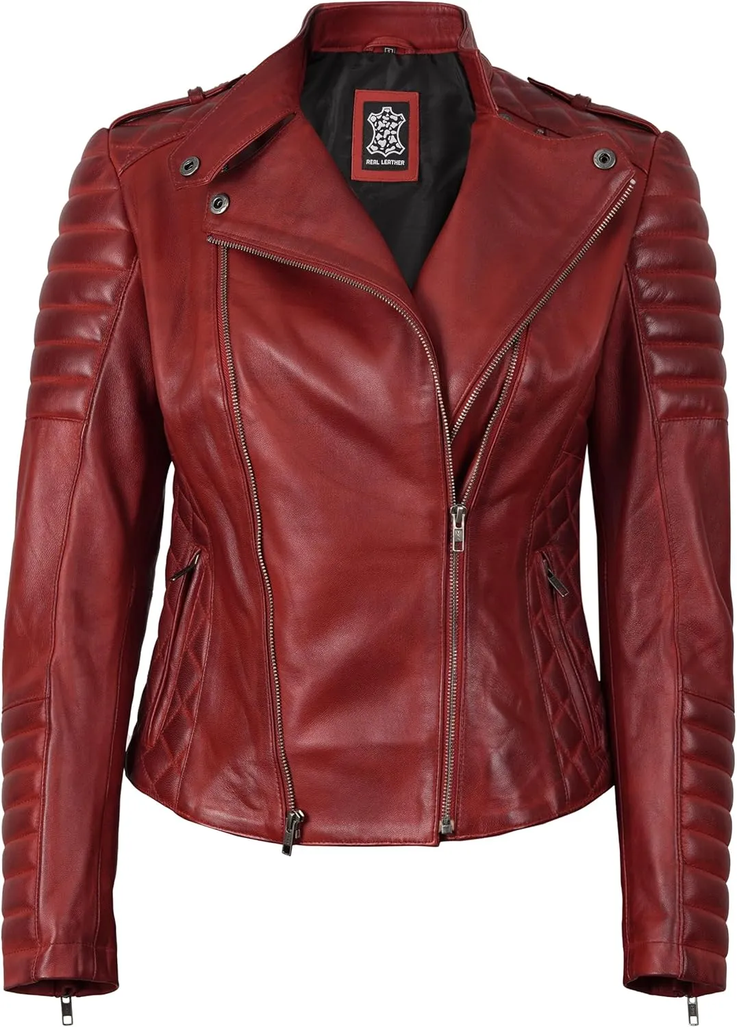 Decrum Women Leather Jacket - Casual Stylish Real Lambskin Leather Jackets for Women