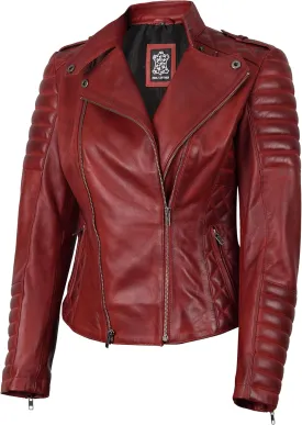 Decrum Women Leather Jacket - Casual Stylish Real Lambskin Leather Jackets for Women