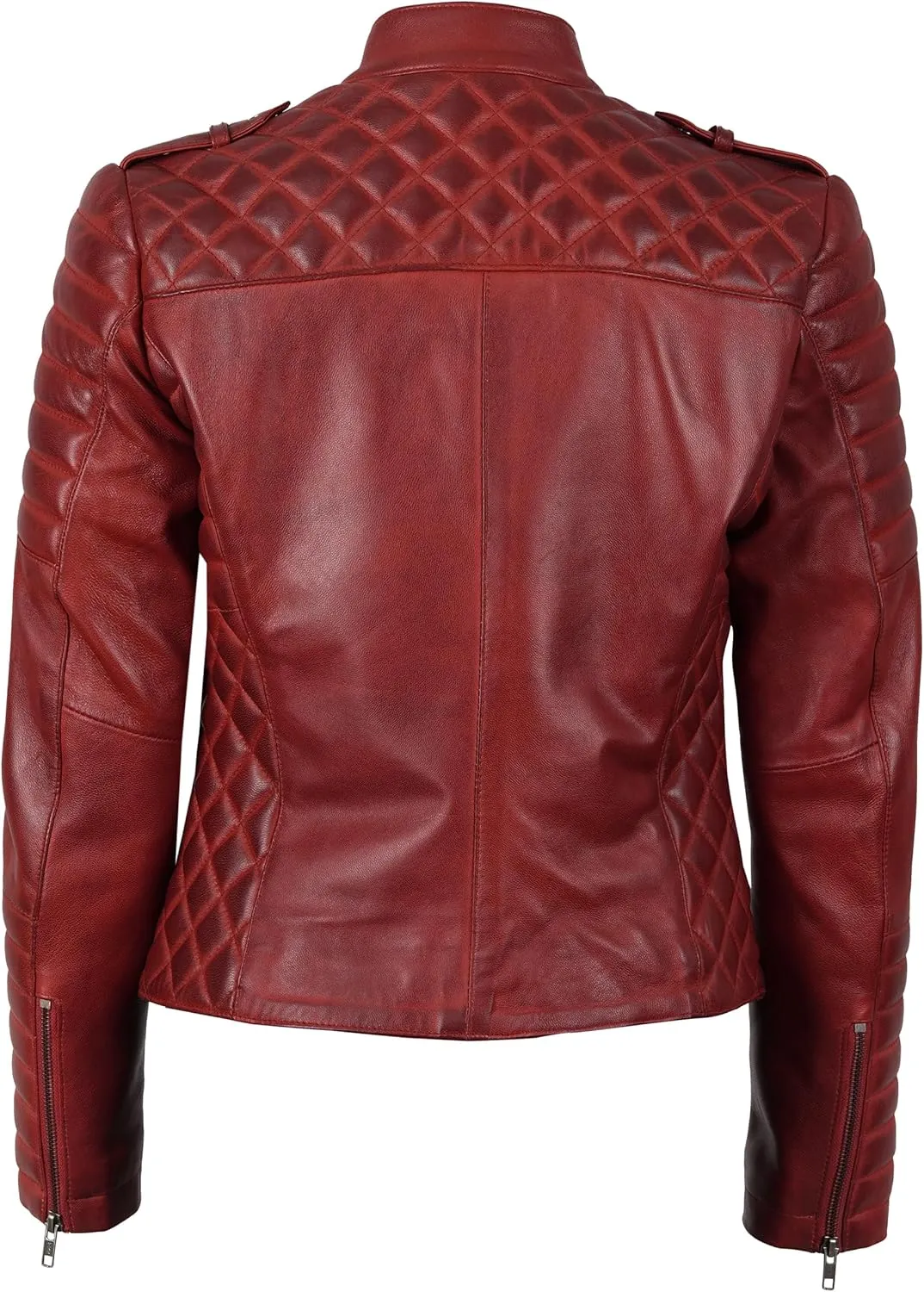 Decrum Women Leather Jacket - Casual Stylish Real Lambskin Leather Jackets for Women