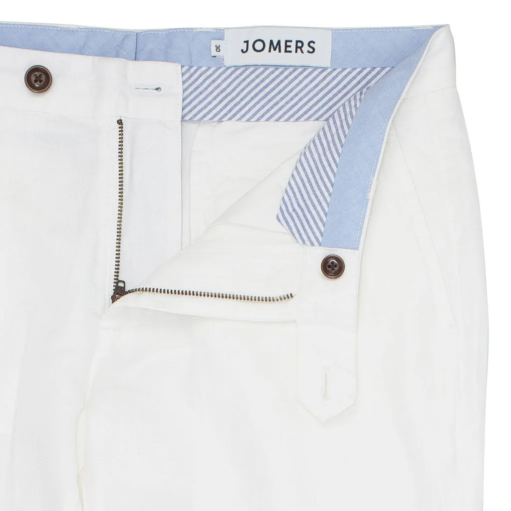 Dover St (Slim) - White Irish Linen Cotton Chinos