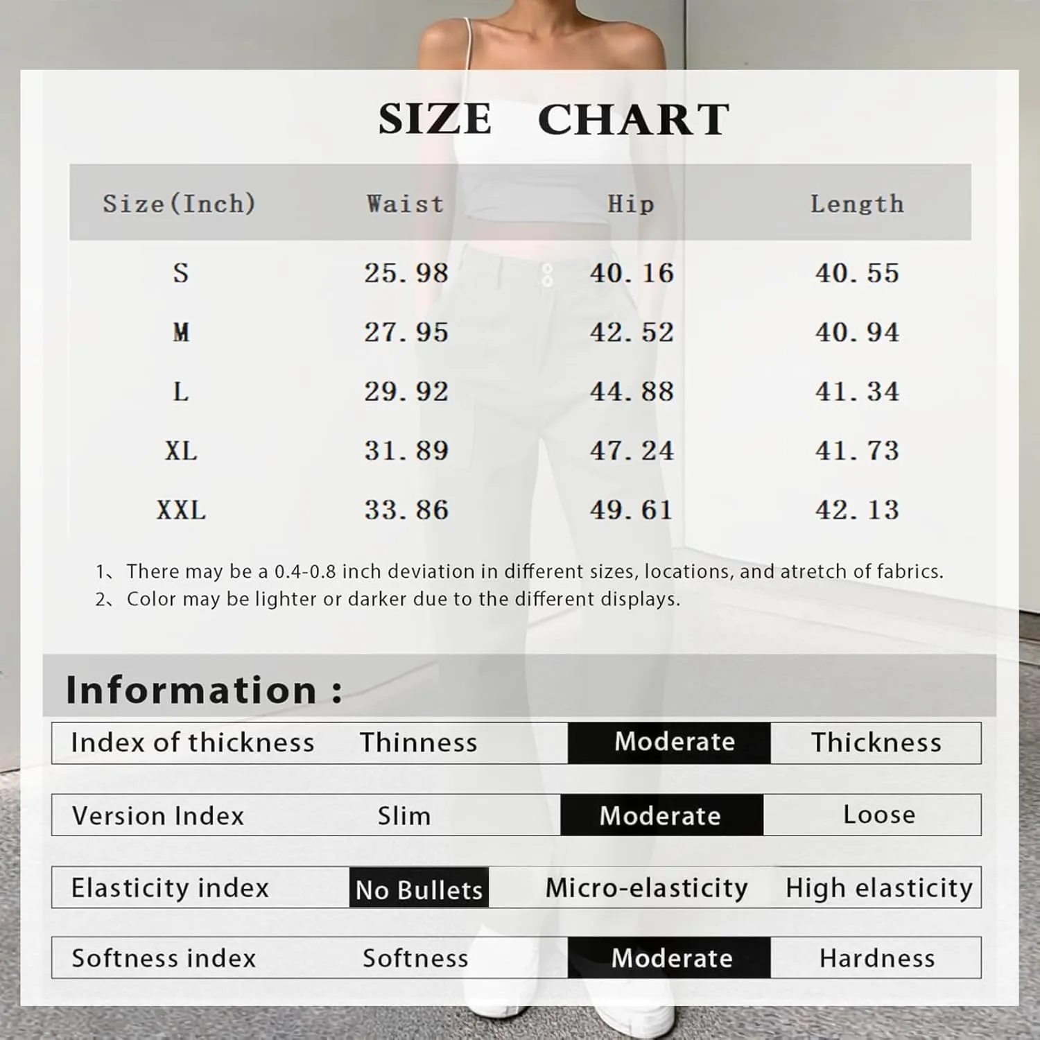 Elastic Waist Chino Pants for Women Straight Leg Pull On Dress Pants Stretchy Work Pants Business Casual Slacks Pockets