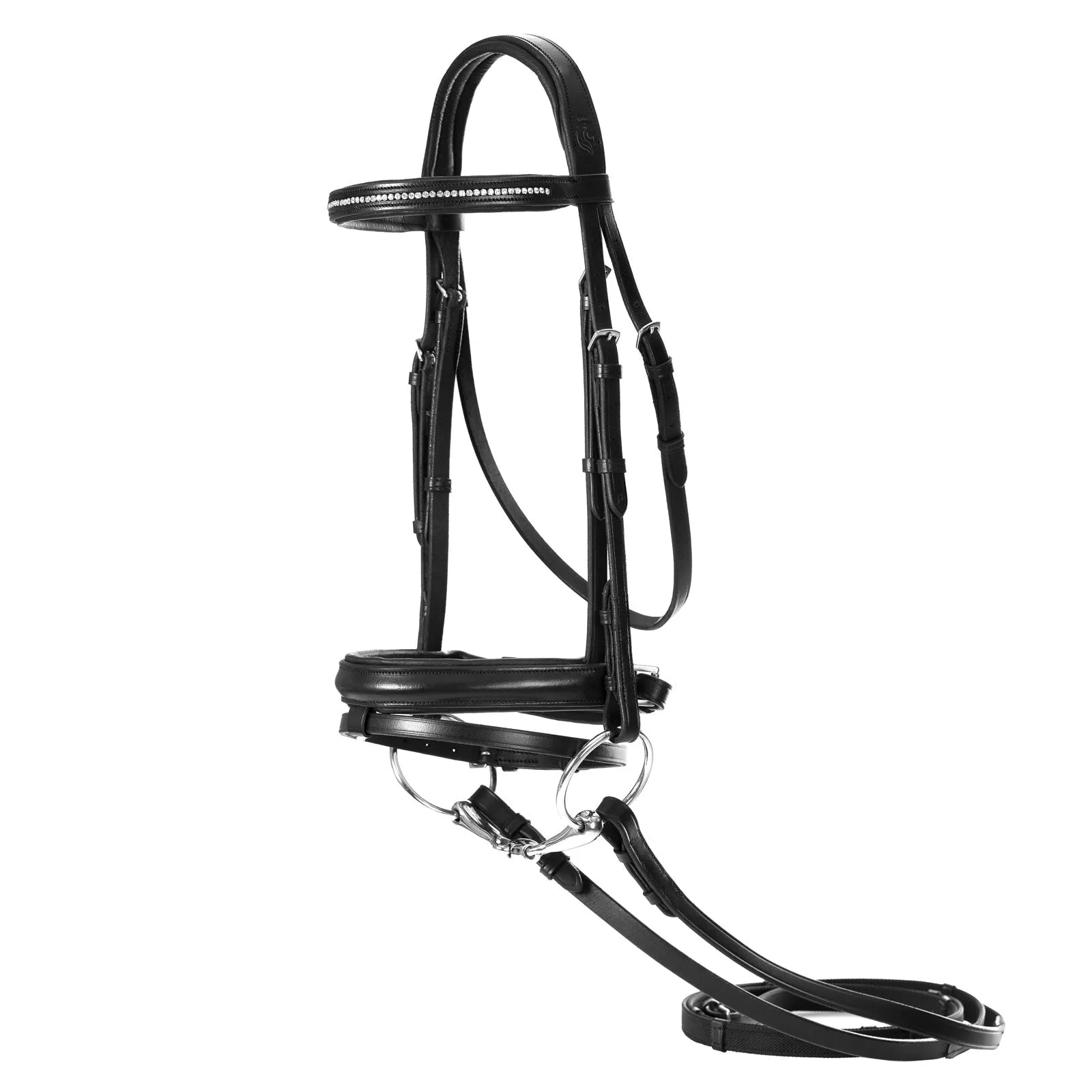 Equinavia Saga Dressage Crank Noseband Bridle & Reins - Black E10005
