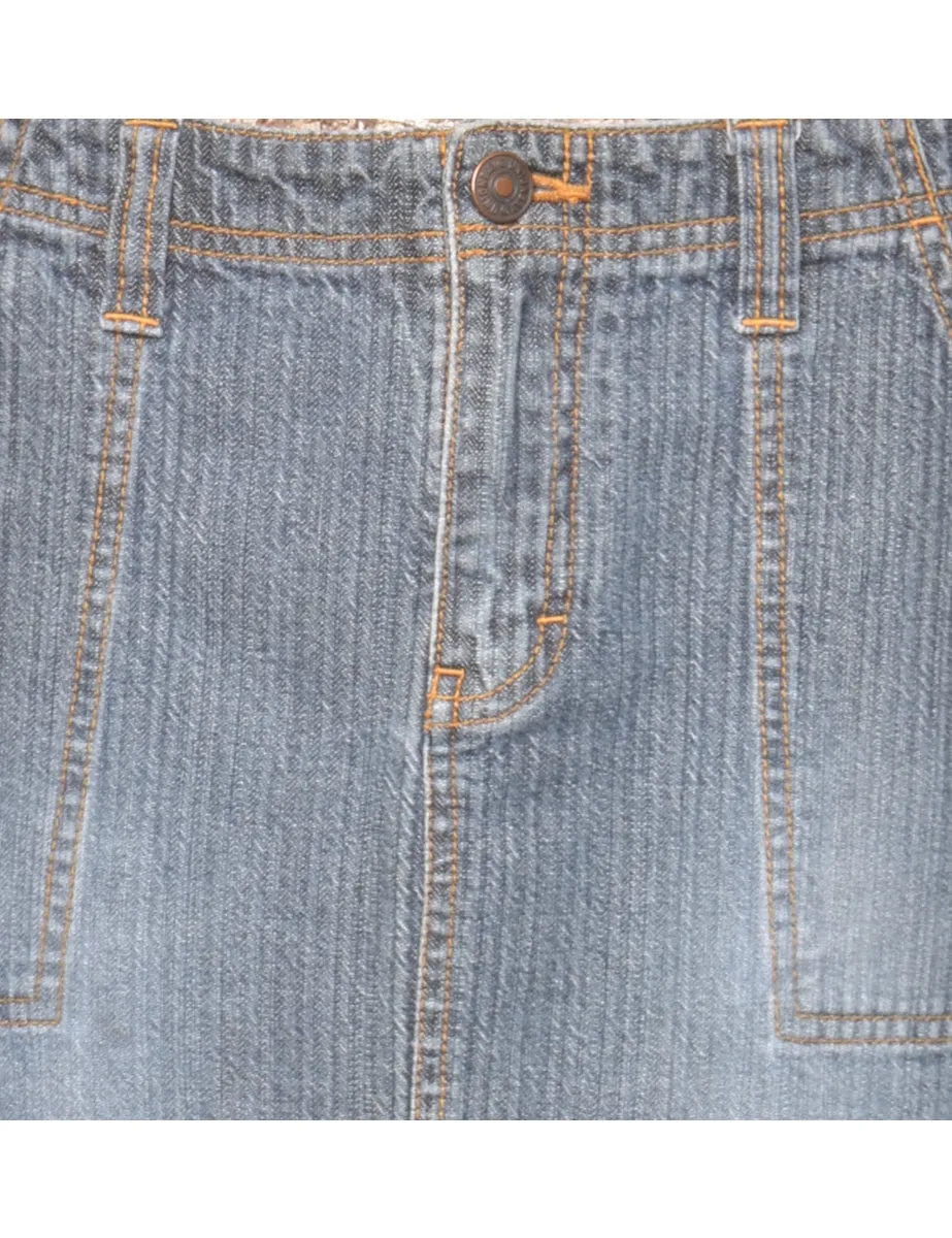 Extra Long Denim Skirt - M