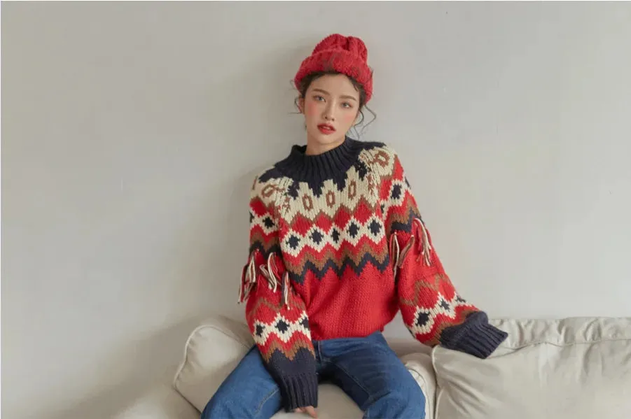 Fair Isle Argyle Chunky Knitted Sweaters