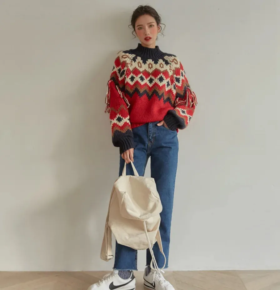 Fair Isle Argyle Chunky Knitted Sweaters