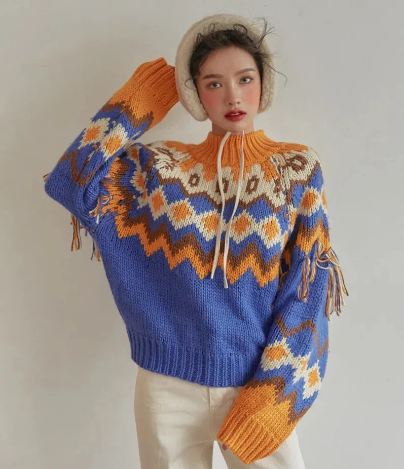 Fair Isle Argyle Chunky Knitted Sweaters