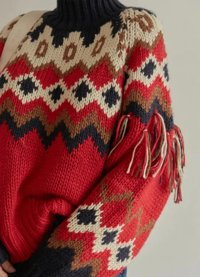 Fair Isle Argyle Chunky Knitted Sweaters