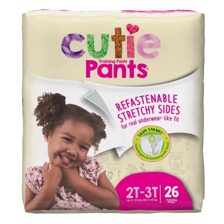Female Toddler Training Pants Cutie Pants® Size 2T to 3T Disposable Heavy Absorbency - First Quality  Mfr# CR7008