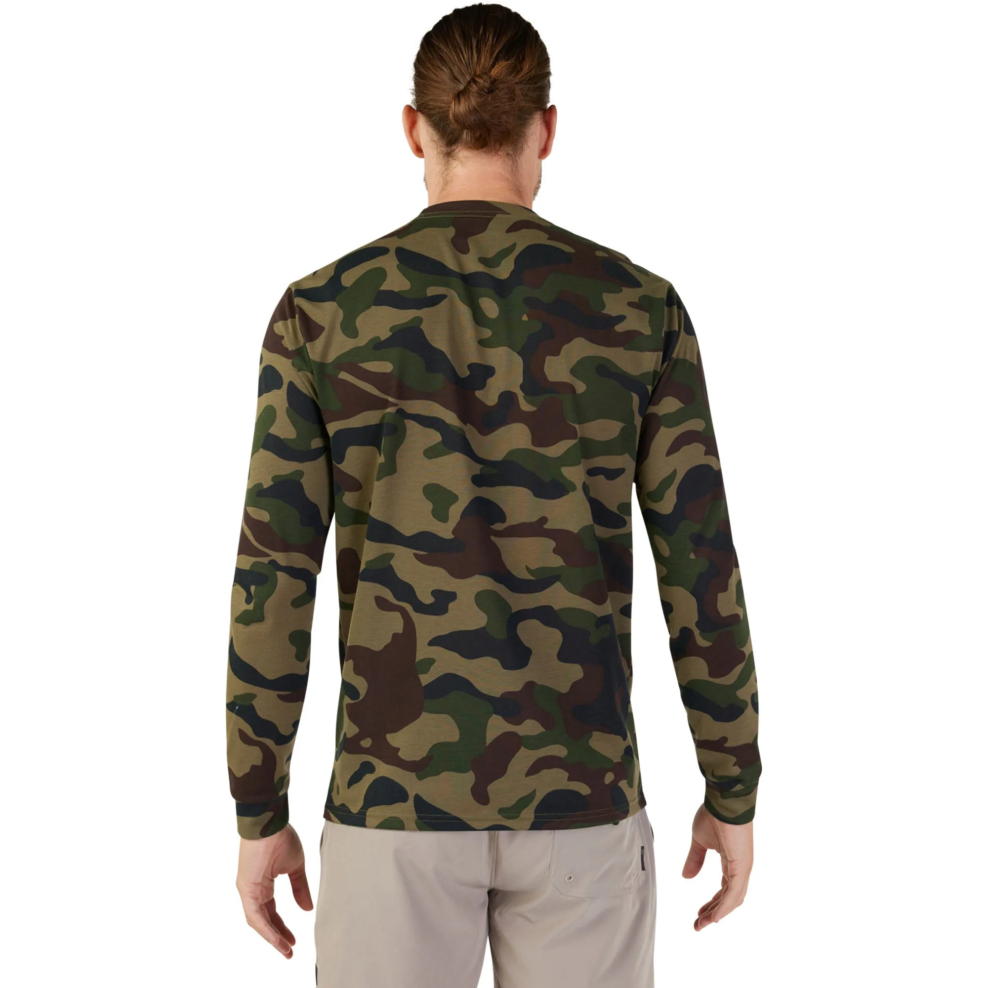Fox Racing  Mens Fox Head Long Sleeve Tech Tee Camo T-Shirt TruDri Green Camo