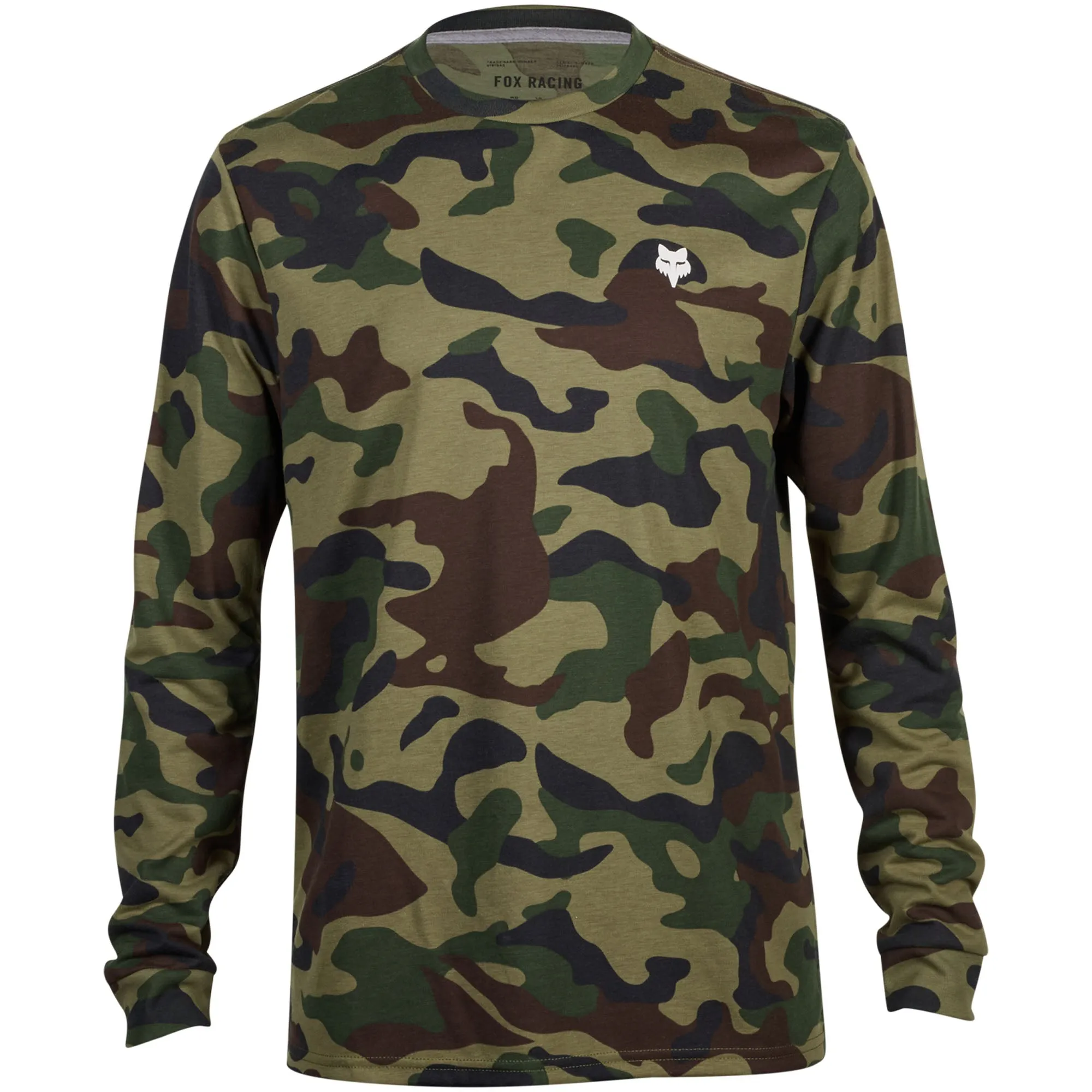 Fox Racing  Mens Fox Head Long Sleeve Tech Tee Camo T-Shirt TruDri Green Camo