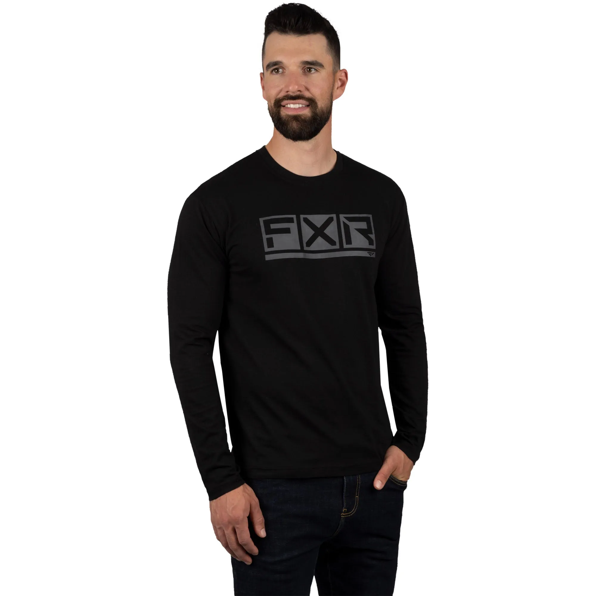 FXR  Mens Black Ops Podium Premium Longsleeve Tee T-Shirt Screen Printed Logos