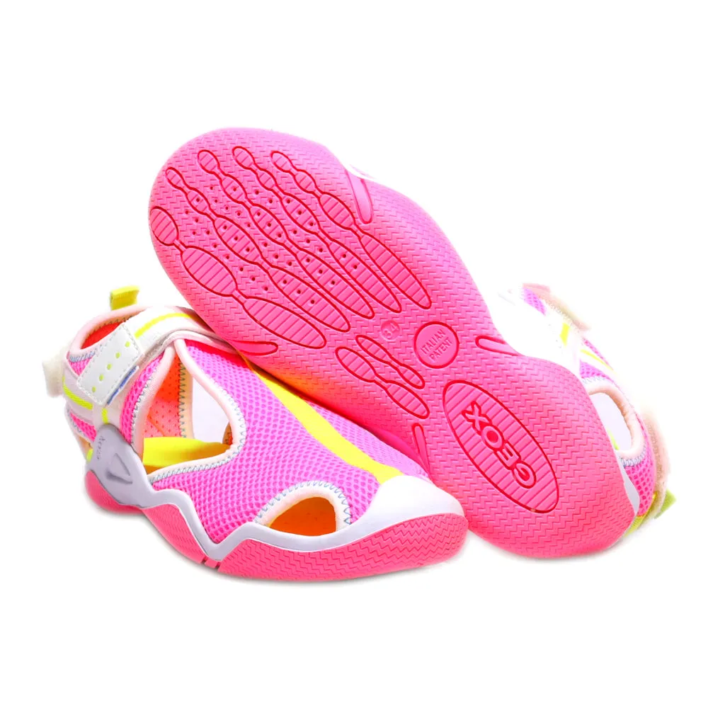 Geox J Wader Flat Sandals Fabric Pink Colour For Kids