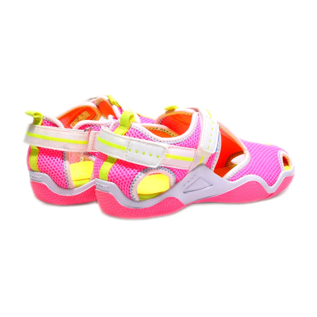 Geox J Wader Flat Sandals Fabric Pink Colour For Kids
