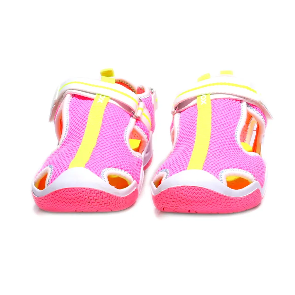 Geox J Wader Flat Sandals Fabric Pink Colour For Kids