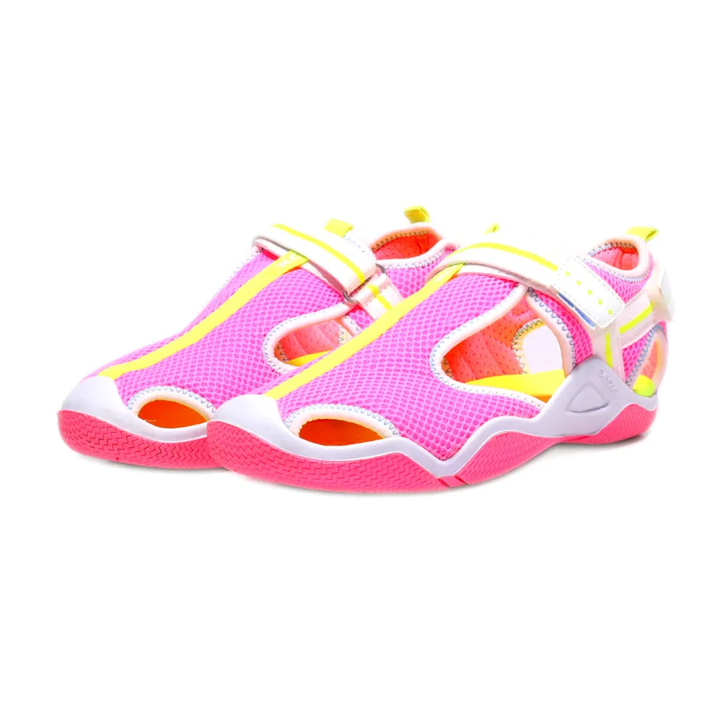 Geox J Wader Flat Sandals Fabric Pink Colour For Kids