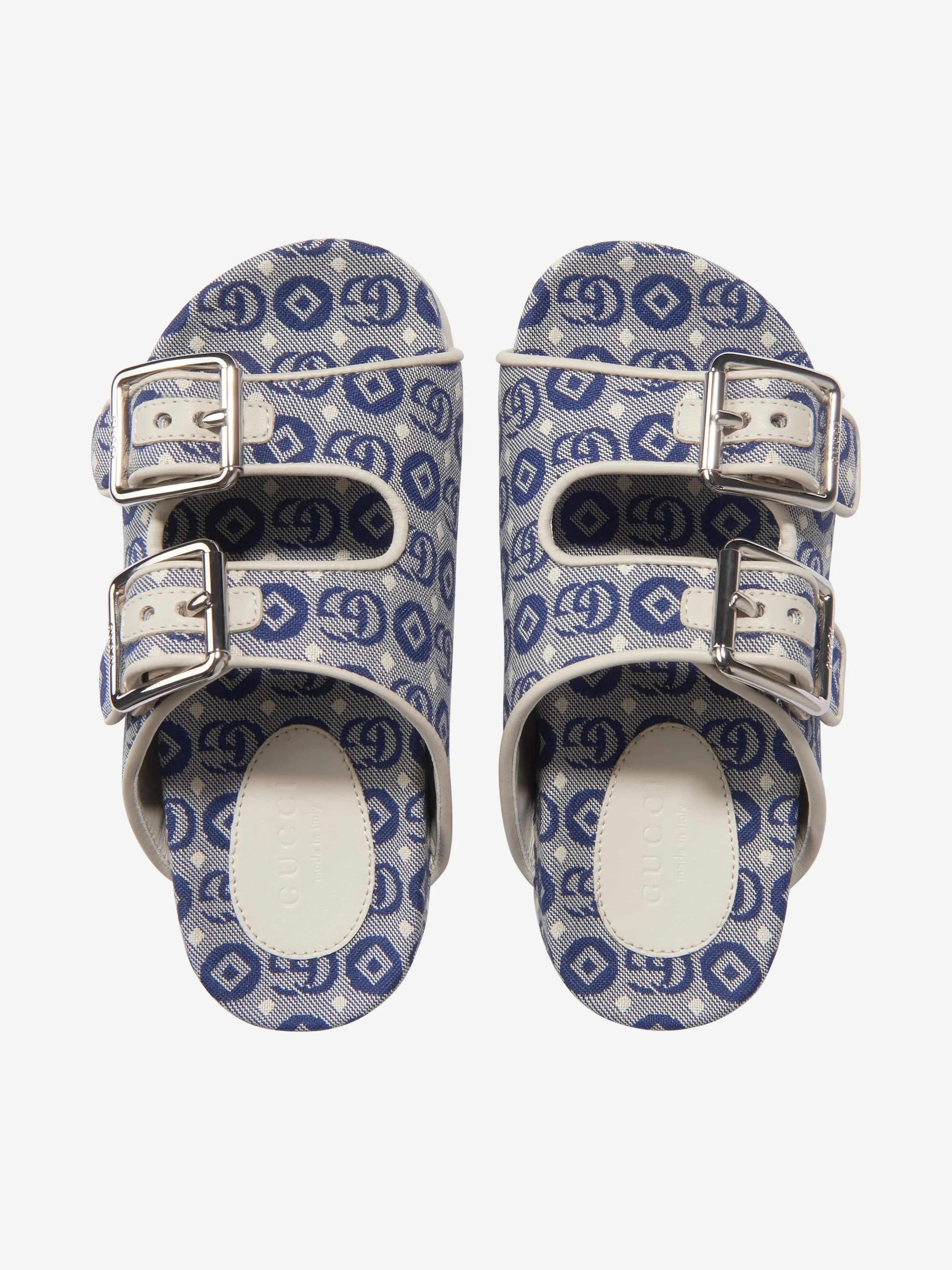 Gucci Kids Slide Sandals With Straps in Blue